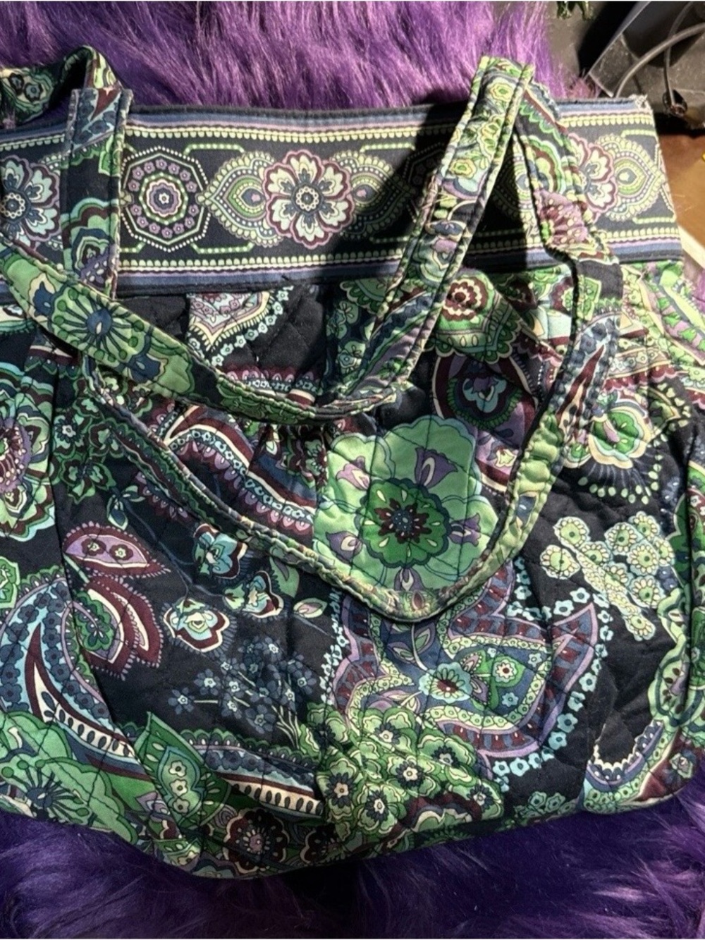 Vera Bradley Shoulder Purse Blue Rhapsody, Zippered